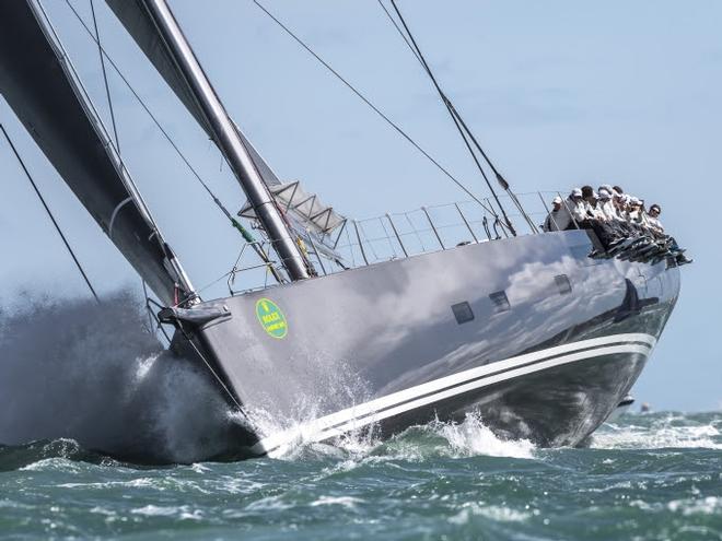 Day 1 – At 115 feet, Nikata is the largest monohull ever to have participated in the Rolex Fastnet Race © Quinag